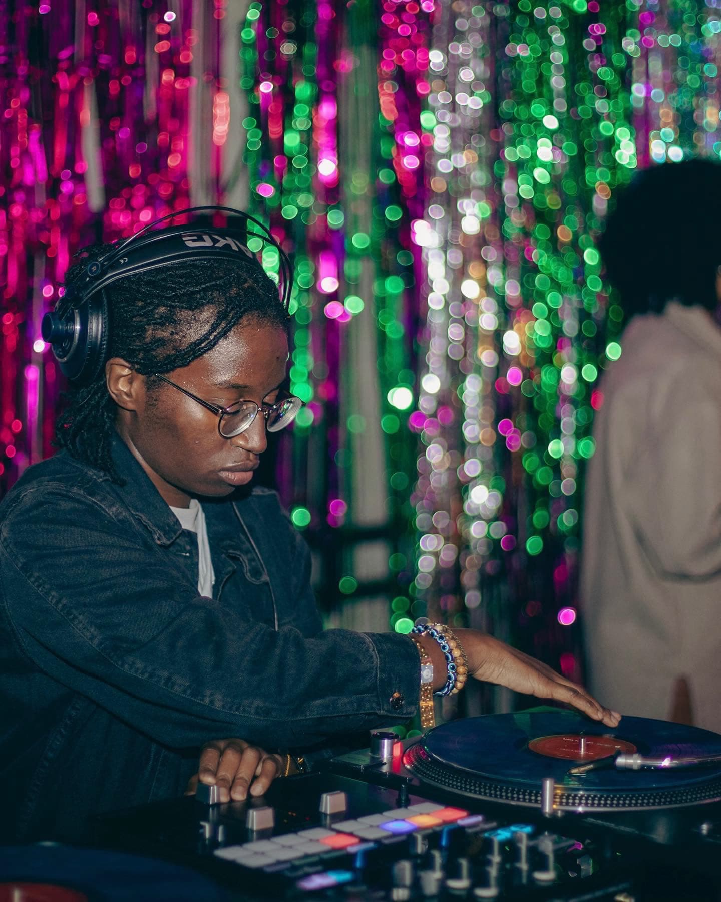 DJ mixing at an event